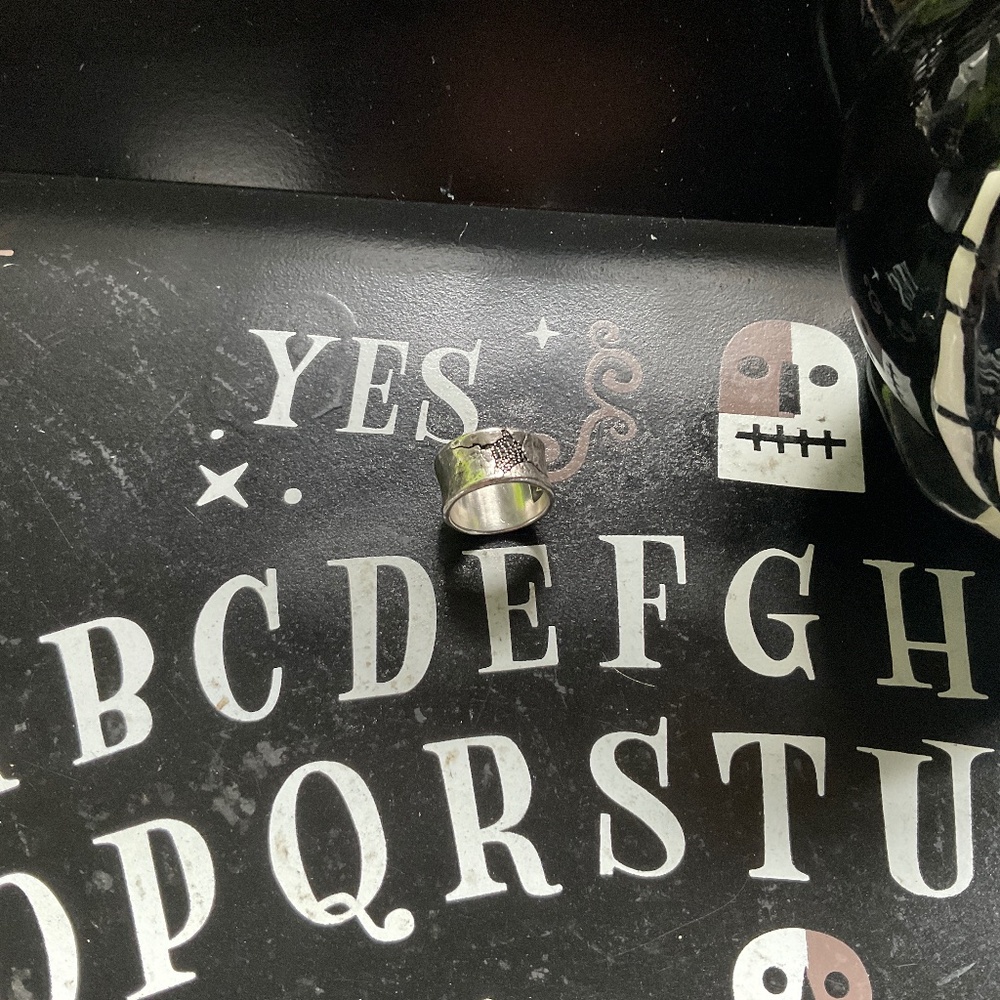 John Varvatos SS band ring with BLACK DIAMONDS, size 10